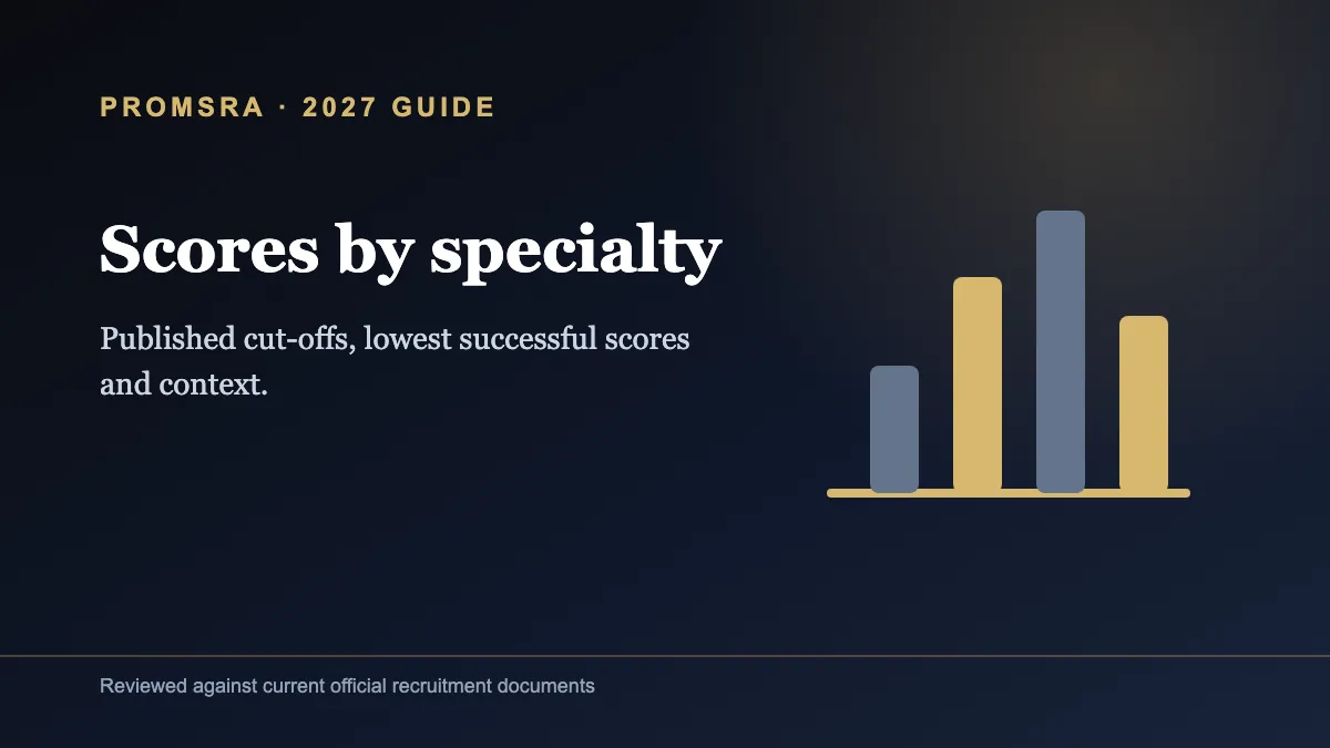 Editorial bar-chart graphic for published MSRA scores by specialty