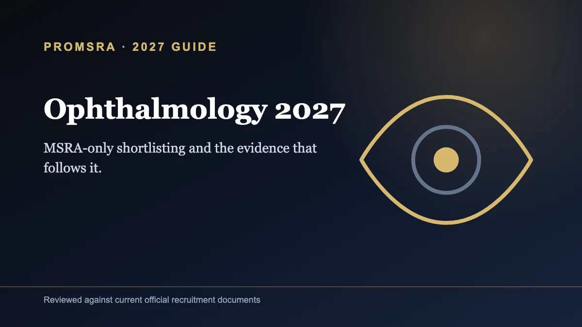 Editorial eye graphic for the Ophthalmology 2027 application guide